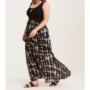 Torrid Black and tie dye maxi dress